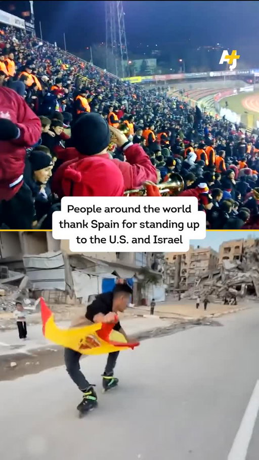 What do football fans, a TV anchor, a rollerblader and a mom influencer have in common? ⁣
⁣
They’re all using their platforms to thank Spain for standing up to Israel and the U.S. ⁣
⁣
People around the world are thanking Spain for refusing to allow the U.S. to use its shared military bases to stage its illegal attacks on Iran, as well as for its ongoing support for Palestinians amid Israel's genocide. ⁣
⁣
#Football #Skate #MomLife #Spain #Iran