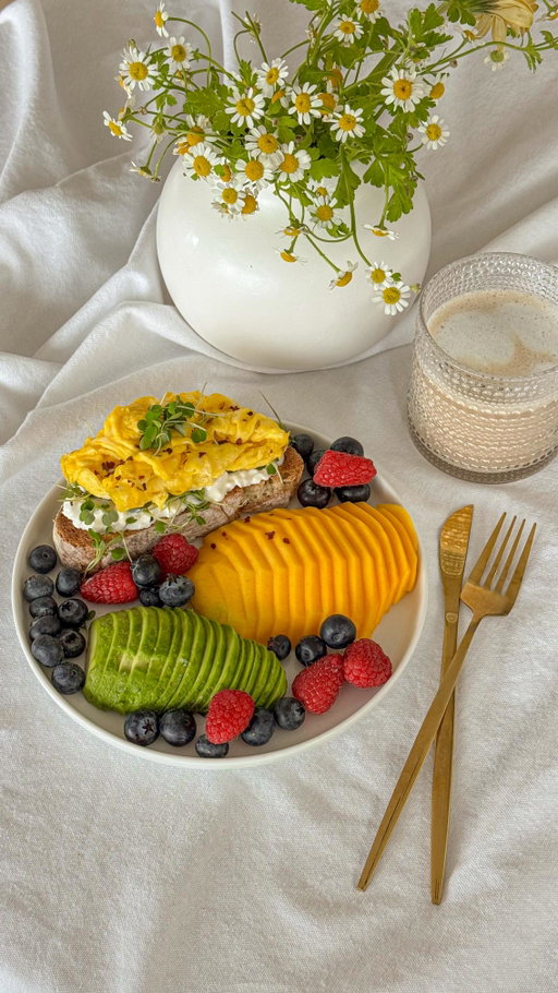 Simple breakfast at home 🤍

Toast with cottage cheese, microgreens and fluffy omelet.
Avocado, sweet mango, fresh berries and a cup of coffee.

Simple ingredients, cozy morning at home.

#aestheticblog #beautifulfood #mycomfortlifestyle #myeverydaymagic #homediaries