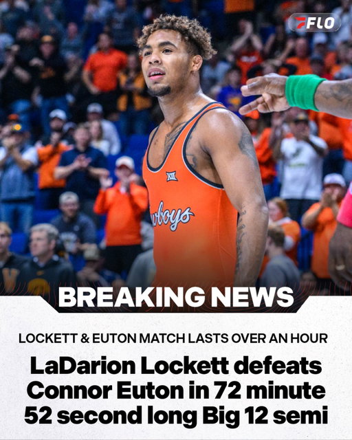 Dee Lockett and Connor Euton may have just wrestled the longest college wrestling match of all time. Their bout was delayed for concussion protocol, a video review, and a lengthy Tornado shelter in place situation. All together it lasted 72 minutes and 52 seconds. 🌪️
