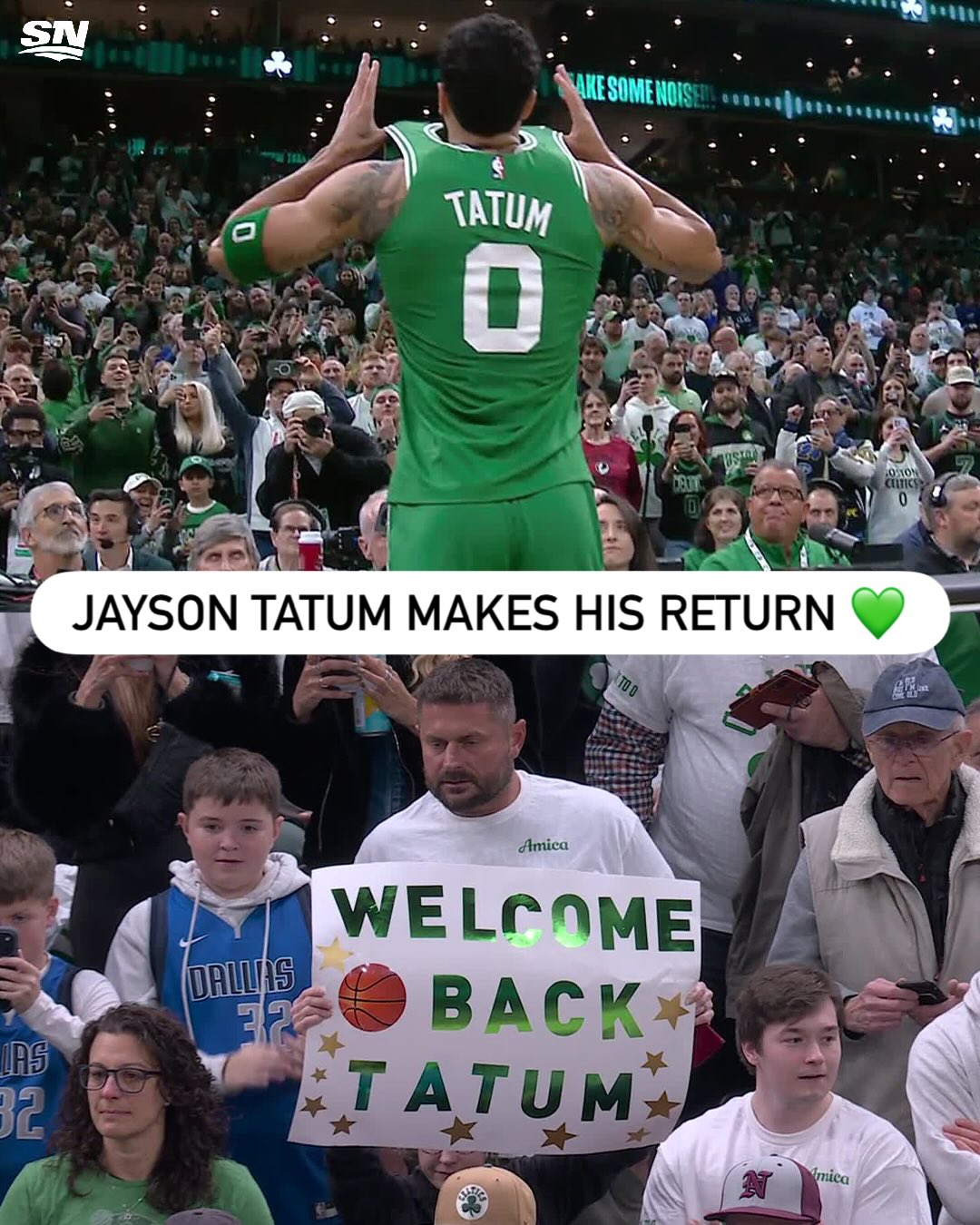 Welcome back, JT! 🔥

Jayson Tatum makes his season debut after tearing his Achilles last season.