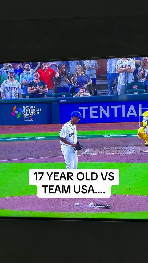 17 year old vs Team USA… 😂😂 #baseball #wbc