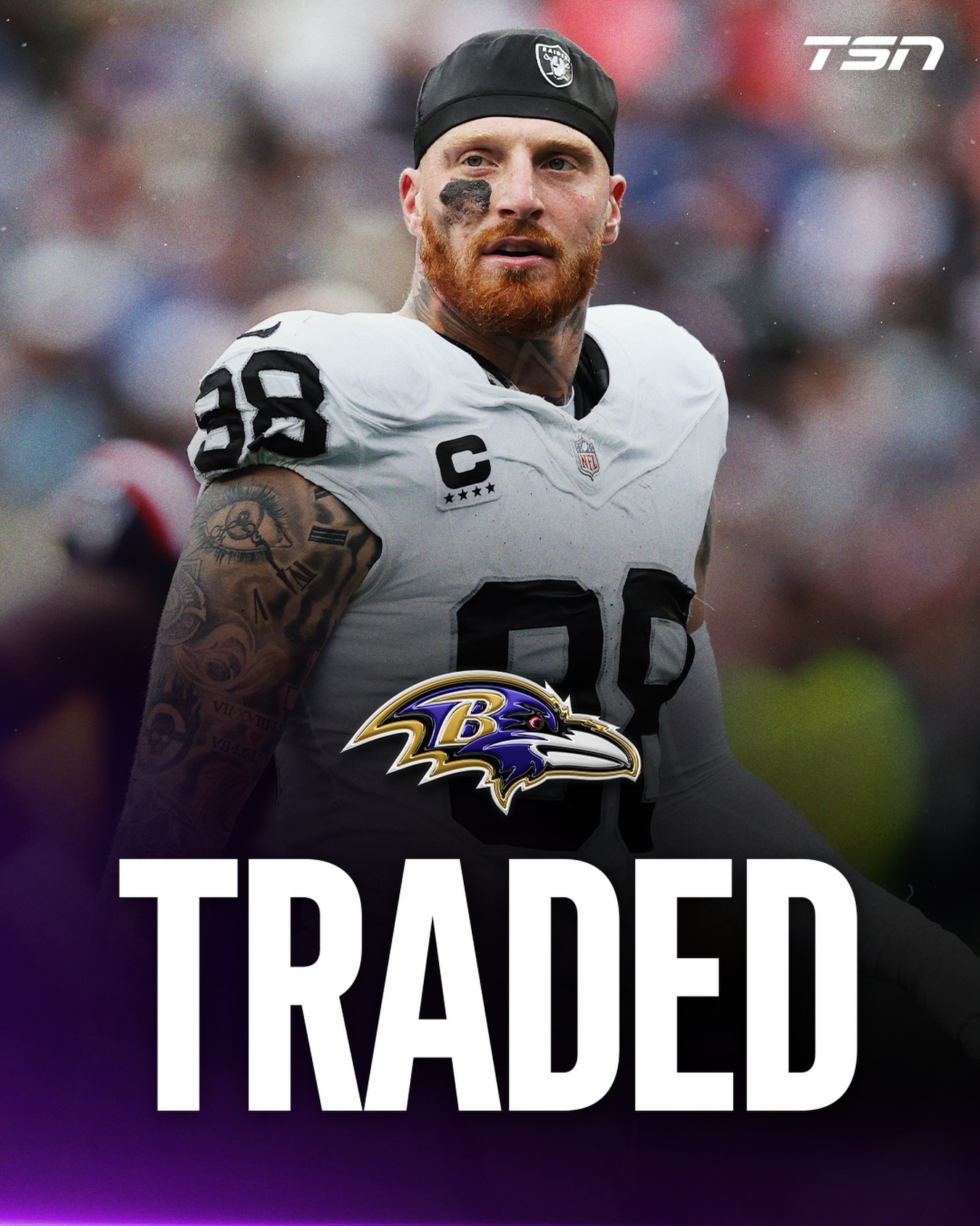 The Ravens have traded for two-time All-Pro Maxx Crosby. The Raiders will receive the No. 14 pick in the 2026 NFL Draft, as well as further draft compensation, in return. 

(H/T @rapsheet)