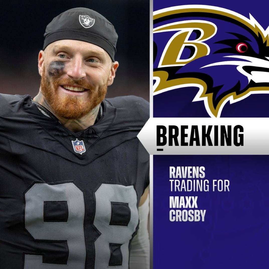 Maxx Crosby is being traded to the Ravens 😮‍💨. (via @rapsheet, @tompelissero)
