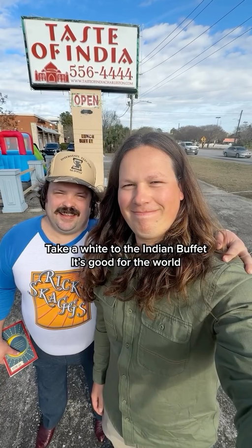 Indian Buffet with Cornbread Cowboi @cornbreadcowboi 

It really is similar to southern food. Breads, big meats, big sauces, fried stuff, great flavor. 

Here’s a breakdown of Orry’s meal 

Naan 👍
CTM 👍👍
Aloo Tikki (I think) 🤏
Idli 🫸
Chicken Biryani 👍
Tandoori Chicken👍👍👍
Goat Curry 👍
Mango Lassi 👍
Kheer 👍
Gulab Jamon👍👍 

📍 Taste of India in Charleston 
1280 Sam Rittenburg 

Take someone to an Indian buffet, it’s good for ya! And Indian buffets are typically open for lunch on weekends so you can go this weekend! 

Thanks Orry!!! @cornbreadcowboi 

#IndianBuffet #CTM #newwhite