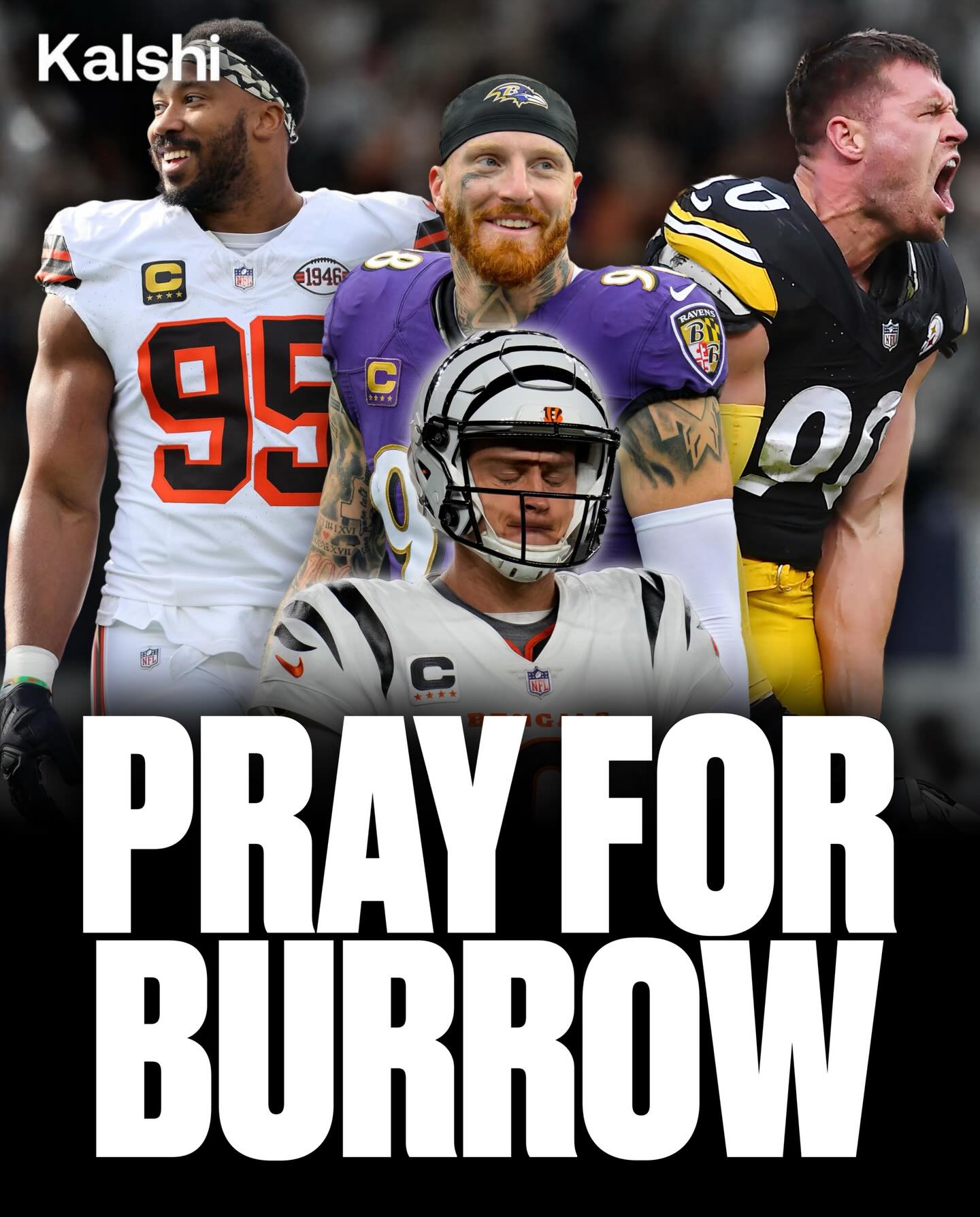 Joe Burrow is in a division where 3 edge rushers combine for 310 career sacks 😭😭

Pray for my boy man 🙏