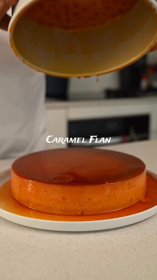 Caramel flan is one of those desserts that proves simple ingredients can create something incredible. Silky, rich custard baked gently in a water bath and finished with a deep amber caramel that melts into the sauce once it’s unmolded. Smooth, lightly spiced with cinnamon, and perfect served cold. 🍮

Ingredients
½ cup sugar (for caramel)
12 eggs
500 ml evaporated milk
500 ml sweetened condensed milk
250 g cream cheese
1 tbsp vanilla extract
1 tsp cinnamon

Method
	1.	Preheat oven to 325°F / 160°C.
	2.	Melt the sugar in a saucepan over medium heat until it turns a deep amber caramel. Immediately pour into the bottom of your baking dish or mold and let it set.
	3.	In a blender, combine eggs, evaporated milk, sweetened condensed milk, cream cheese, vanilla, and cinnamon. Blend until completely smooth.
	4.	Pour the custard mixture over the hardened caramel.
	5.	Cover tightly with foil and place the dish in a larger roasting pan. Fill the pan with hot water until it reaches about halfway up the sides of the flan dish.
	6.	Bake for 1 hour 10 minutes to 1 hour 20 minutes, depending on how hot your water bath is, until the custard is just set.
	7.	Let cool, then refrigerate until completely chilled.
	8.	Run a knife around the edge and invert onto a plate to release the caramel.

#caramelflan #flannapolitano #easyrecipes #torontochef