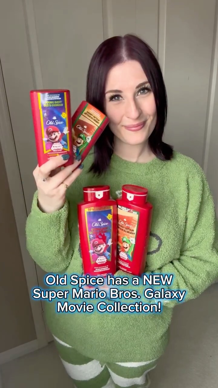 ⭐️ Something a little different for the page, but I love Mario and I know a lot of you do too! 😂 When I heard @oldspice had a new @supermariomovie collection, I HAD to pick these up just for the packaging! There’s also a Yoshi themed scent which I want to check out; it’s apparently fruit scented! I’m so sad we didn’t get the Princess Peach and Bowser Jr. scents here in Canada though! 😭

I absolutely love when Nintendo and Pokémon collab with other brands, I don’t know why, but it reminds me of my childhood! 

💚: SUPER MARIO LADIES JACQUARD PULLOVER & LONG PANTS SET LOUNGEWEAR - LUIGI GREEN from @gelatopique_usa / @gelatopique_official 

#supermario #nintendo #supermariogalaxymovie #oldspice #supermariobros