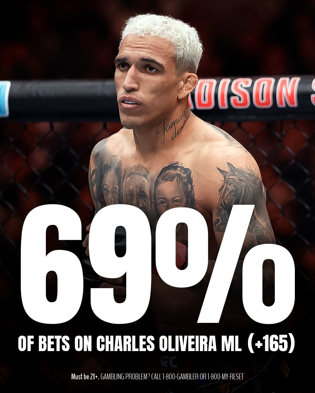 An ELECTRIC main event on deck at UFC 326 …

And the public is backing Charles Oliveira as the underdog 👀