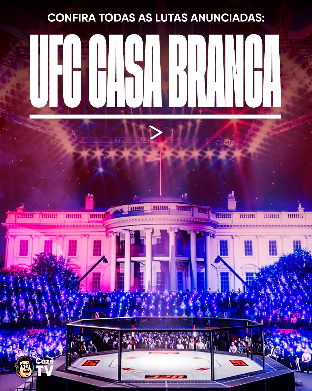 🚨 O MAIOR EVENTO DO UFC NA HISTÓRIA! 🥊 

Confira todas as lutas do card do dia 14 de junho, que comemora o 250º aniversário dos Estados Unidos, e se chamará “Freedom Fights 250: The White House”. O evento, que acontecerá na Casa Branca, contará com 6 lutas e 2 disputas de cinturão! 

#CharlesdoBronx #TempoRealCazéTV #MMA #UFC #OutrosEsportes #MaxHolloway