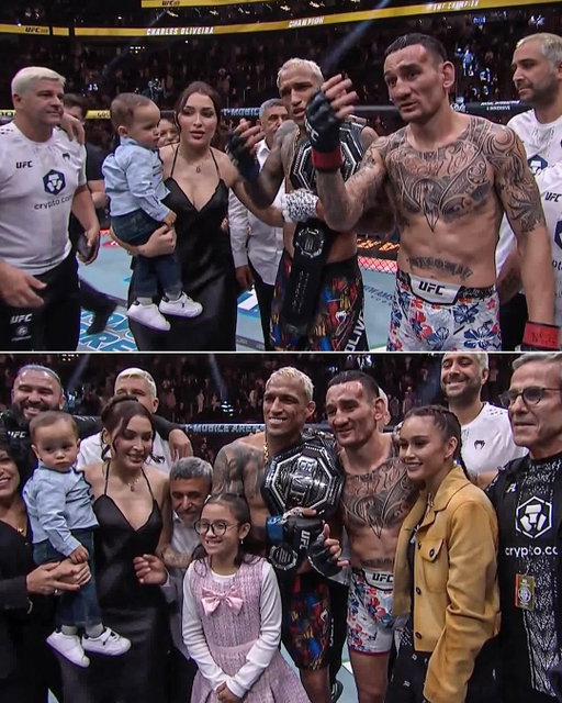 Charles Oliveira asked Max Holloway and his family for a group photo 💙

Amazing sportsmanship between these two UFC legends 👏 #UFC326