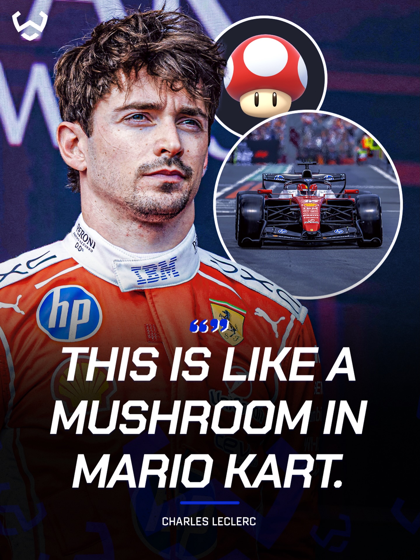 Charles Leclerc explained that the boost and overtake buttons drivers can use during a race reminded him of the boost mushroom in Mario Kart 🍄😅

Both features are part of F1’s new hybrid engines and have become one of the most talked about additions under the latest rules.
