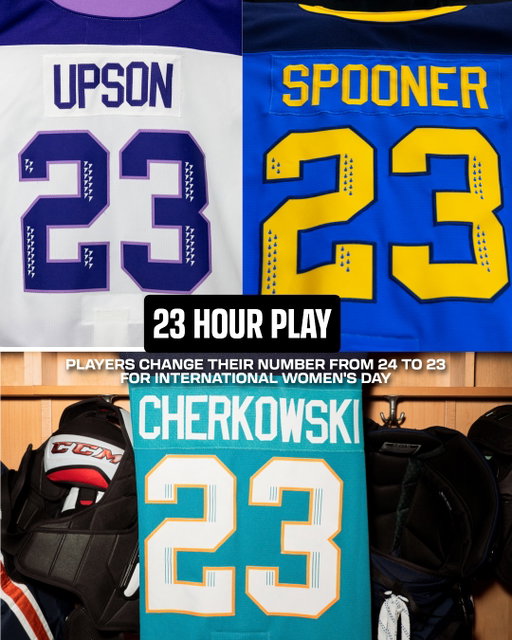 24 hours? Not this year. 🤷‍♀️ 

International Women’s Day comes up one hour short this year. So today, PWHL players who wear 24 are wearing 23 — a reminder that when women get less, the answer is to give women’s sports more. This International Women’s Day, donate $23 to help girls get in, and stay in, the game. 

CA ➡️ thepwhl.com/en/23hrplayCAN
U.S. ➡️ thepwhl.com/en/23hrplayUS