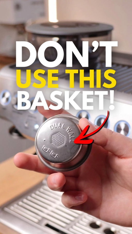 Your Breville comes with two baskets and most beginners grab the wrong one 👇 

The pressurized baskets are good training wheels as you get used to the machine, but they don’t really help you make good coffee. On the contrary, a pressurized basket masks all the inconsistencies in your puck prep and the lack of freshness in your beans. 

If you want to learn how to pull shots on your machine that actually taste great, just FOLLOW my page and watch my other videos! 

Oh, and ask away if you have any questions! ❤️