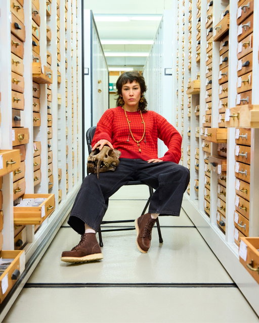 Dr. Jingmai O’Connor, Chicago, Illinois —

As the Associate Curator at Chicago’s Field Museum, Dr. O’Connor spends her days with species that lived millions of years ago. A proud “dead bird nerd,” she is captivated by the evolution of life on Earth. Fueled by an obsession for research, her work is driven by passion, curiosity, and the confidence to follow your own path.

—
Style #3476
Photographed by @AaronRicePhoto
Featuring Smilodon fatalis specimen (approx. 50,000 - 11,000 years old)
Pleistocene period