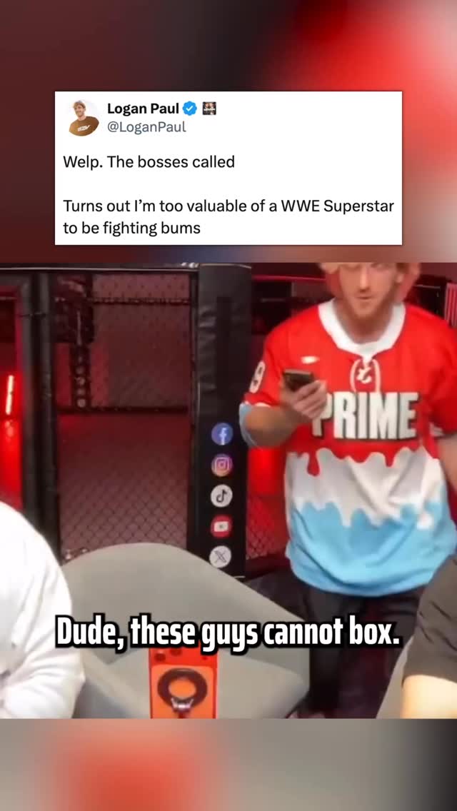 WWE superstar Logan Paul was set to box former NFL players Le’Veon Bell and Breiden Fehoko for a million dollars each - until the WWE stepped in and said not so fast 😅

(🎥 via LoganPaul / X)