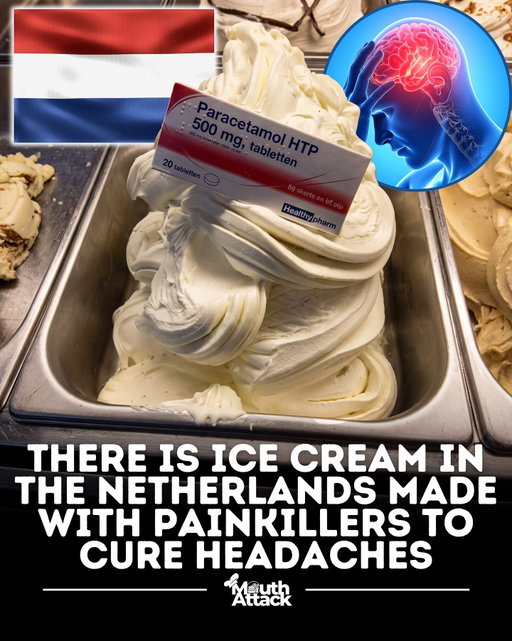 A unique ice cream creation in the Netherlands is getting attention for its unusual concept — ice cream designed to help with headaches. Some specialty ice cream shops have experimented with adding paracetamol (acetaminophen) to vanilla ice cream, presenting it as a novelty product that combines a cold dessert with a common pain reliever. The idea plays on two things people already use for headaches: cold treats and over-the-counter medication.

However, the concept has sparked debate among health experts. While paracetamol is a widely used painkiller, mixing medication directly into food raises safety and dosage concerns, and products like this would typically require strict regulation in most countries. Because of those concerns, versions of this “headache ice cream” are usually presented more as a promotional or experimental concept rather than a widely available medical treatment. 🍦💊