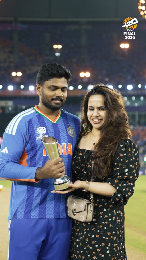Priceless #T20WorldCup moments to savour for Sanju and Charulatha ❤️🏆