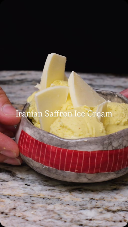 High protein Iranian saffron ice cream in the Ninja Creami, inspired by traditional Bastani with saffron, pistachio, and frozen cream.

Recipe

340 g Fairlife vanilla protein shake (30 g protein)
30 g heavy cream (2 tbsp)
7–8 saffron strands, bloomed in 10 g hot water
2.5 g rose water (½ tsp)
24 g erythritol (2 tbsp)
0.5 g xanthan gum

Blend well. Freeze 24 hours.
Spin on Lite Ice Cream, scrape sides, Respin, add 15 g pistachios, run Mix-In.
Top with frozen cream and enjoy.

Macros (approx)
Per pint: 340 kcal | 34 g protein | 18.5 g fat | 10 g carbs
Per 100 g: 88 kcal | 8.7 g protein | 4.8 g fat | 2.5 g carbs

#ninjacreami #keto #saffronicecream #highproteinicecream #lowcaloriedessert
