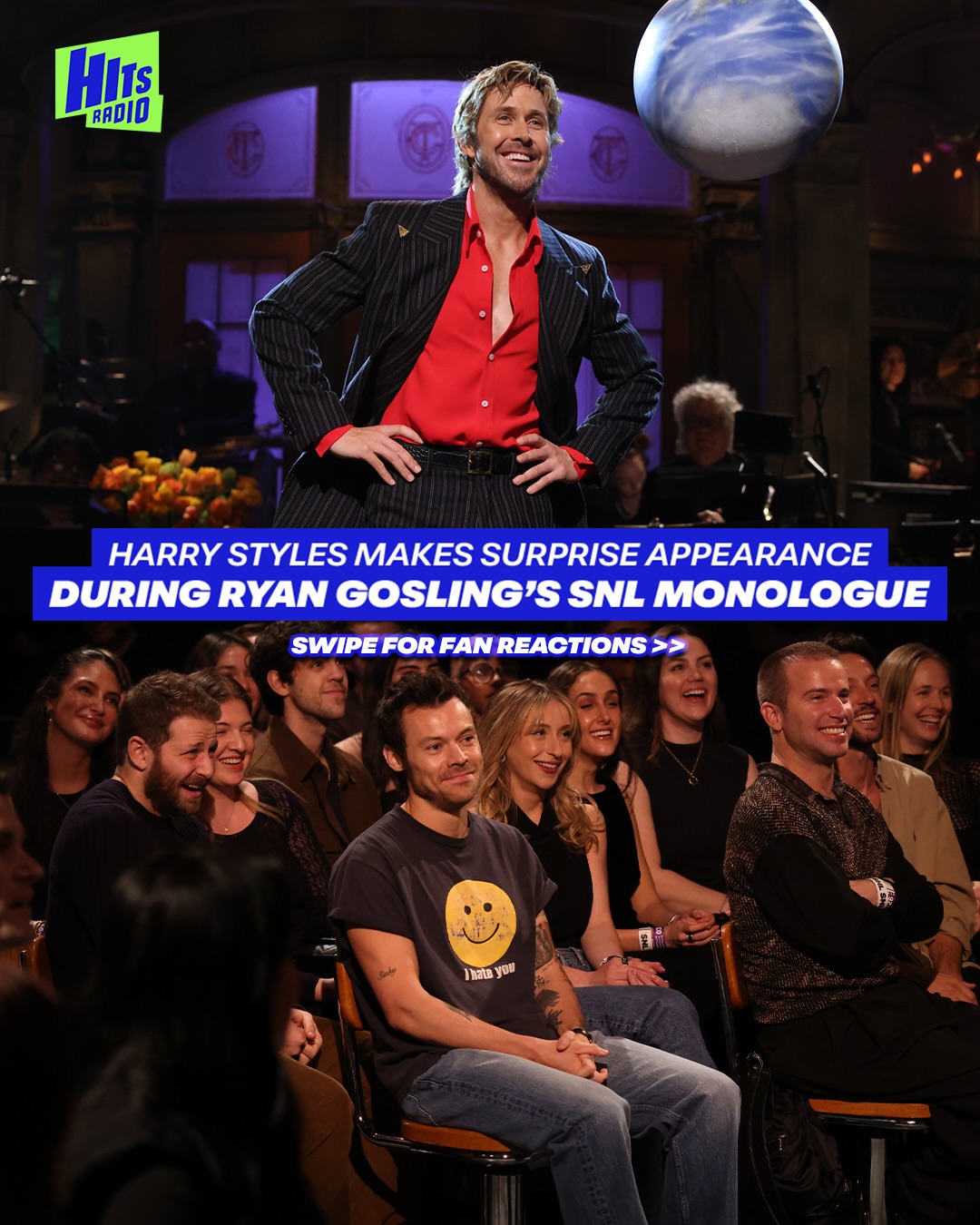 Ryan Gosling is all of us when it comes to @harrystyles 🤭

Harry Styles made a surprise appearance during Ryan Gosling’s SNL monologue on Saturday, ahead of his double duty next week! ✨

#harrystyles #ryangosling #snl