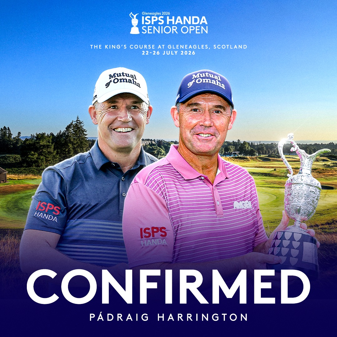 Defending champion returning to Gleneagles 🏆

Three-time Major Champion Pádraig Harrington will defend his ISPS HANDA Senior Open title when Europe’s only Senior Major heads to The King’s Course, Gleneagles (July 23–26, 2026).

After lifting the trophy at Sunningdale in 2025, Harrington joined an elite group of players to win both The Open Championship and the ISPS HANDA Senior Open.

Now a three-time Senior Major winner, he’ll headline a world-class field featuring stars from the Staysure Legends Tour and PGA TOUR Champions, alongside Major winners and Ryder Cup legends from across the globe.

⛳ Gleneagles
📅 July 23–26, 2026

🎟️ Tickets available via the link in bio.

#SeniorOpen #Gleneagles #PadraigHarrington #LegendsTour #GolfMajor #Golf