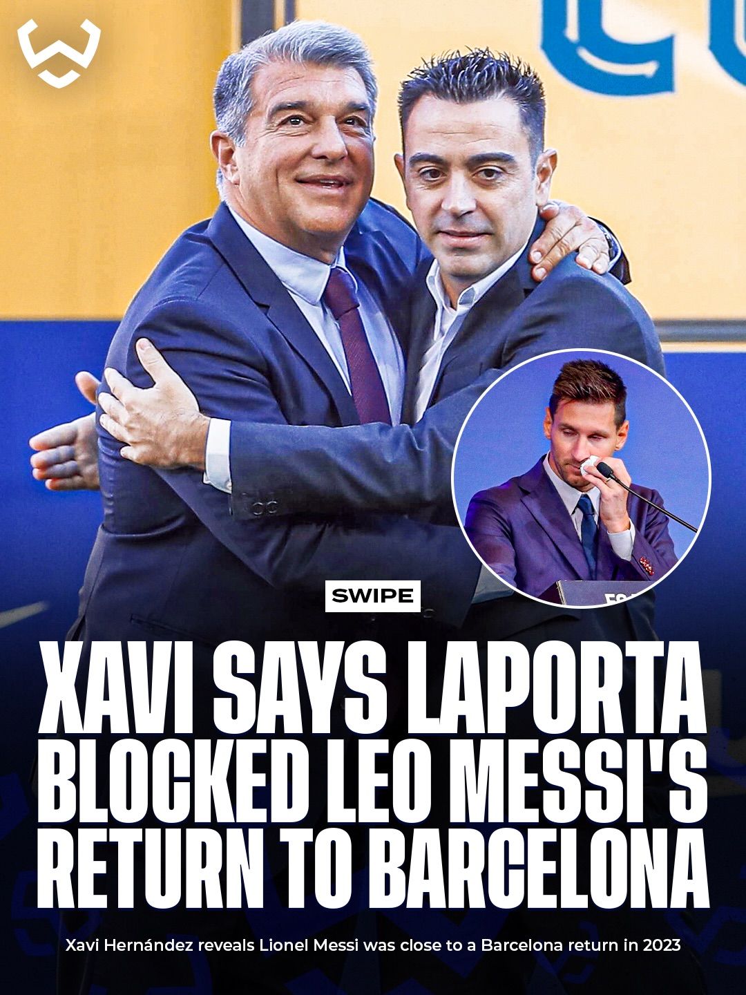 Former Barcelona midfielder and coach Xavi Hernández has revealed that Lionel Messi was actually very close to returning to the club in 2023 🤯👀

Xavi claimed that club president Joan Laporta has not been truthful about how close the move was.

“In January 2023, after becoming world champion, we contacted Leo and he told me he was excited to return,” Xavi explained.

He added that Laporta even began negotiating a contract with Messi’s father and that La Liga had already given the green light for the deal.

However, according to Xavi, the president suddenly backed out.

“Laporta told me that if Leo came back there would be a wage war and the club couldn’t afford that. Then Leo stopped answering because they told him the move couldn’t happen.”

Xavi insists the real reason Messi never returned is simple.

“Messi will never return to Barcelona because Laporta doesn’t want it. It’s not because of La Liga or money demands from Jorge Messi. That’s not true.”
