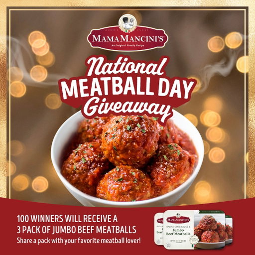 🎉 It's National Meatball Day! 🎉 Ready for some delicious fun? Enter now for a chance to WIN a 3 pack of our mouthwatering Jumbo Beef Meatballs! 😋🍝 Don't miss out! Tag a meatball lover you'd share your prize pack with below!

✅Click the link in our bio to enter today

#NationalMeatballDay #MamaMancinis #MeatballMonday