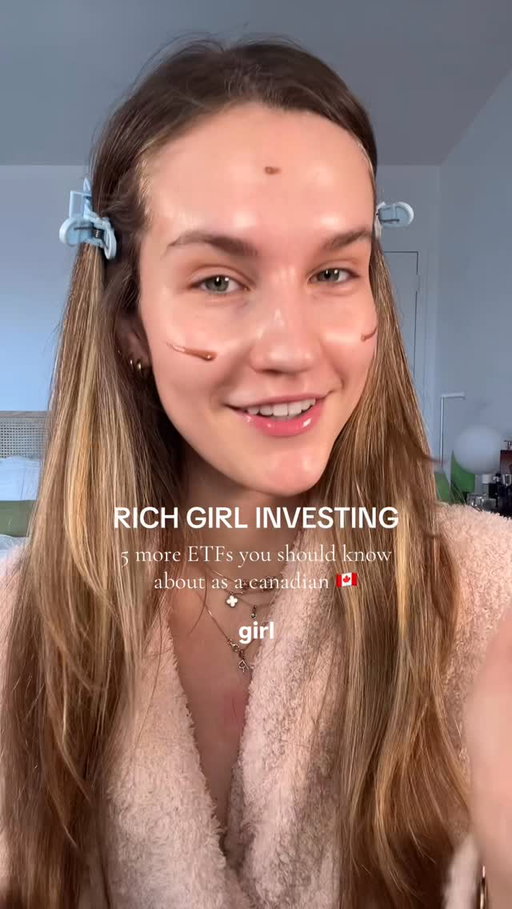 5 MORE ETFs every rich girl loves 🇨🇦⬇️ (part 2)

because rich girls don't pick stocks, they buy the market and move on to make more $$$🙂‍↔️ these all trade on the TSX in CAD!

1. XEQT (0.20%)
• All-in-one global equity ETF 
• Holds Canadian, U.S., international, and emerging market stocks — over 9,000 companies in one ETF 

2. XIC (0.06%)
• Tracks the S&P /TSX Capped Composite Index 
• 240+ of the largest Canadian companies — banks, energy, Shopify 

3. VDY (0.22%) 
• Tracks the FTSE Canada High Dividend Yield Index 
• Canadian companies that pay high dividends — ~3.4% yield with monthly distributions

4. VGRO (0.24%) 
• All-in-one balanced ETF (80% stocks / 20% bonds) 
• Same global diversification as XEQT but with bonds built in

5. ZAG (0.09%) 
• Tracks the Bloomberg Canada Aggregate Bond Index 
• Canadian government and corporate bonds — not sexy but can help keep your portfolio stable in a dip

Disclaimer: this is NOT financial advice, purely education!!

#finance101 #beginnerfinancetips #richgirlhabits #canadianinvesting #investingforwomen