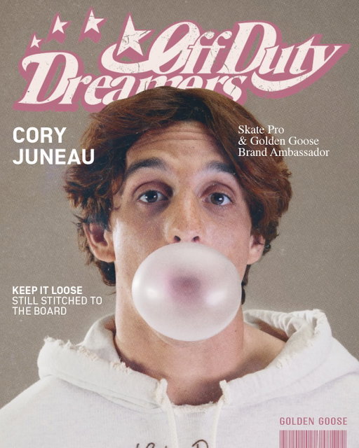 Meet @coryjuneau, Skate Star and Golden Goose Brand Ambassador, whose style lives loose beyond the board.

“OFF DUTY DREAMERS” captures the deliberate break from the game, revealing the passions that move our Dreamers beyond the court. #GoldenGoose