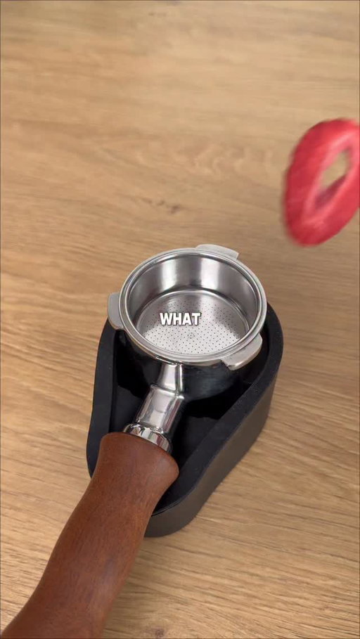 Pulling espresso through a freeze dried strawberry