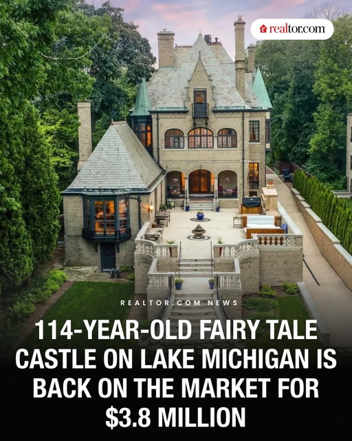 A fairy-tale castle on Milwaukee's Lake Drive has returned to market with a price cut. The 114-year-old Eschweiler estate, complete with turrets and towers, initially listed for $4.2 million in June 2025 but sat unsold for six months. The 9,154-square-foot Lake Michigan mansion is now listed at $3.75 million.

See the full listing at link in bio.