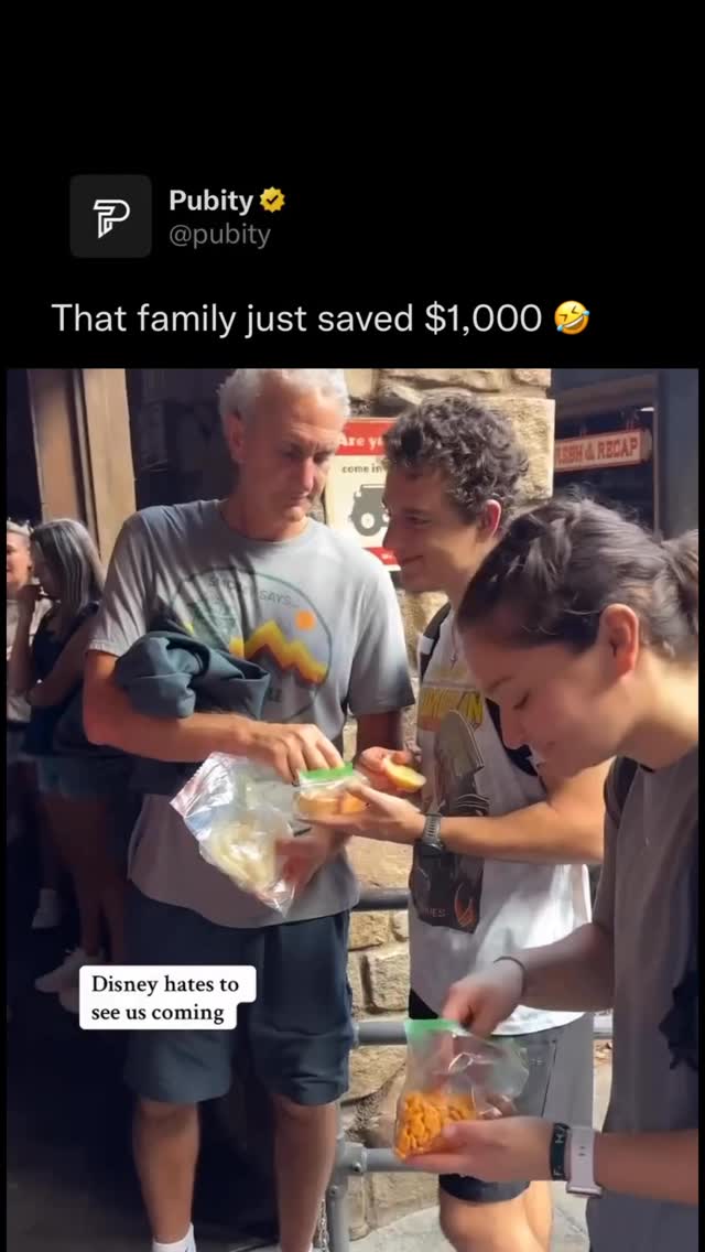 😊

Even at Disneyland this family keeps things simple. While others chase expensive snacks, they open containers packed from home and start eating together happily outside.

Sometimes the best moments aren’t the rides or the food stands, but sitting together, sharing homemade bites and laughing like you’re having a picnic anywhere.

@sanchez.teaches 
	•	

#family