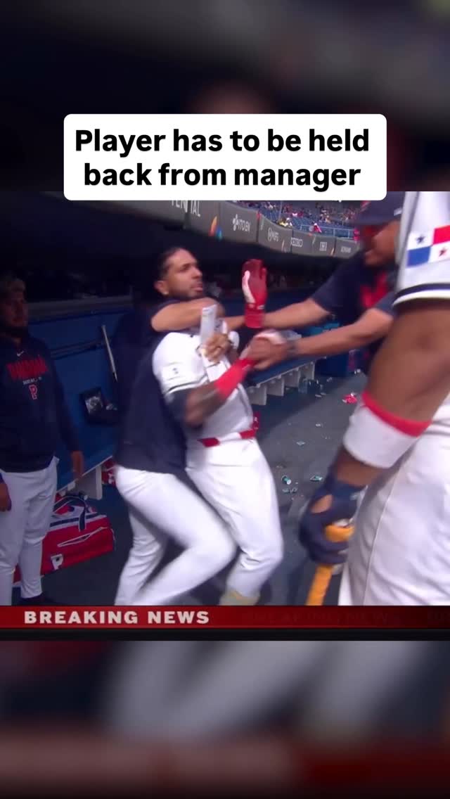 Panama pinch-hitter Jonathan Arauz had to be held back during an altercation with manager José Mayorga while they were down one in the ninth inning and facing elimination. A former Red Sox, Orioles and Mets infielder, Arauz got just one start and five at bats in this WBC

#baseball #mlb #worldbaseballclassic #sports #panama