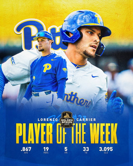 Golden Spikes National Player of the Week ✨

A legendary week from @lorenzocarrier 🔥

#H2P » @usagoldenspikes » @d1baseball