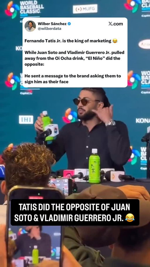 Smart marketing from @tatis 😂 Let’s get this man on a bottle alongside Ohtani! 

#tatis #worldbaseballclassic #mlbdominicana #mlb #sandiegopadres