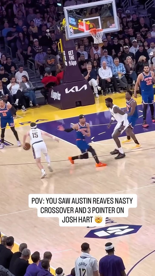 Austin Reaves is HIM! 🤯🔥 Ankle breaker on Josh Hart to splash a 3 👌🏽 AR15 once again helps lift Lakers up to a win against the Knicks! 🥳🎉

Might have been the highlight of the night can’t choose between the Luka shot or this crossover! 

Hope yall enjoy my view and POVs of these plays! Join along the journey & follow @jwidstillballin for more content like this in the future! The best yet to come! 

As always shoutout to the Laker community and fans out there supporting me 💜💛

#austinreaves #lakers #losangeleslakers #houseofhighlights #knicks