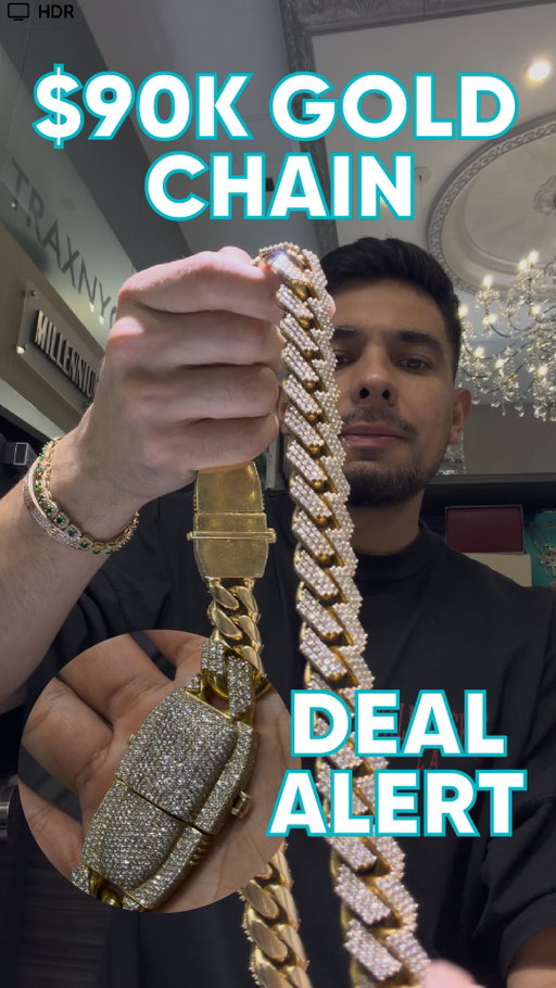 Some pieces speak for themselves💎

This $90K gold chain with a custom plug 🔌 is definitely one of them. Heavy, rare, and built to stand out.
#deal #gold #chain #diamonddistric