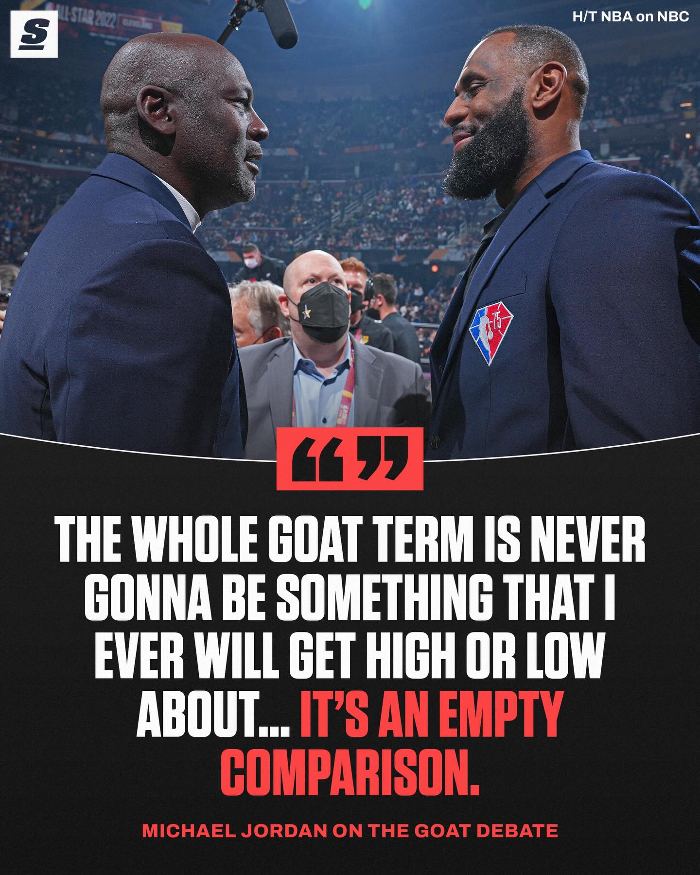 Michael Jordan isn’t interested in any GOAT debates. 👀🤝
[via @nbaonnbc]