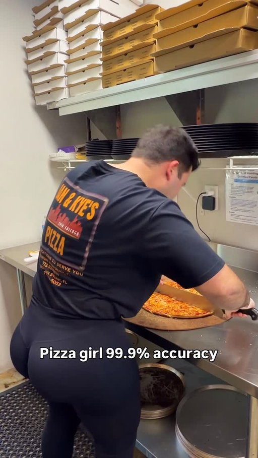 Might be a little too accurate… #pizzagirl #accuracy #gyat #pizza #builtdifferent