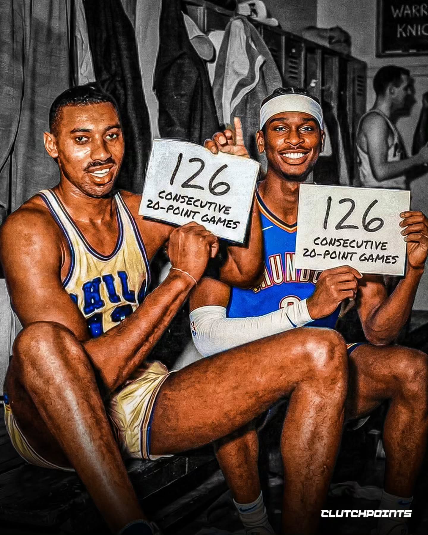 🚨 BREAKING: Shai Gilgeous-Alexander just TIED Wilt Chamberlain's record for 126 consecutive 20-point games.

Let that sink in. This record hasn't been touched since 1963.

We’re talking about two full calendar years of never scoring fewer than 20 points. 

No off nights. No early exits.

When you look at this list, it’s basically a pantheon of basketball gods:

1️⃣ SGA / Wilt: 126 games
2️⃣ Wilt: 92 games
3️⃣ Oscar Robertson: 79 games
4️⃣ MJ / KD: 72 games

The math is simple: One more 20-point night and Shai stands alone at the top of the mountain. 

We are witnessing a historic, generational run that we might not see again for another 60 years.

The MVP trophy is basically just waiting for his address at this point. 🏆