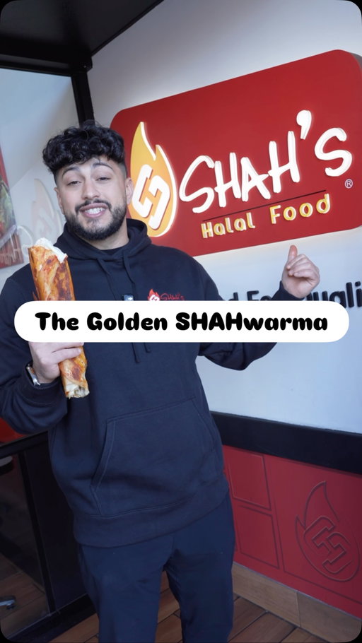 Introducing my new collab - The Golden SHAHwarma! Now available in partnership with @shahshalalfood at all U.S. locations. Go try it and thank me later 🤲🏽 

#TheGoldenShahWarma #ShahsHalalFood