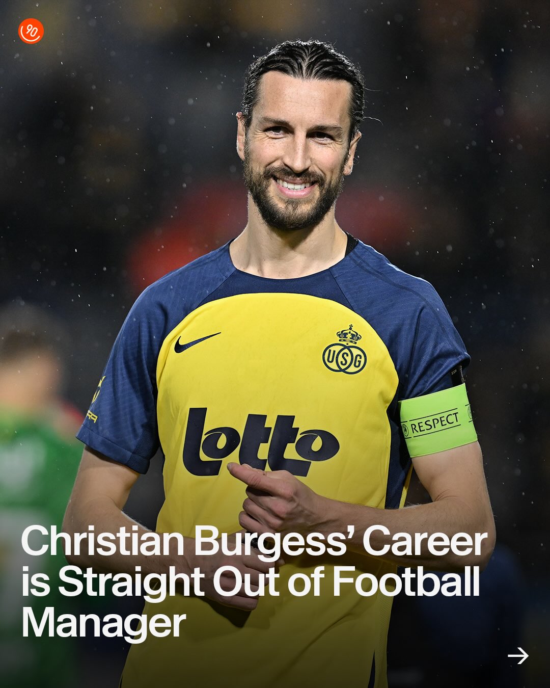 Over the weekend, Christian Burgess made his 250th appearance for Royale Union Saint-Gilloise. His journey to get there is what football dreams are made of.

After being released from the Arsenal academy, he went to the University of Birmingham to study history where he was invited to trial at Middlesbrough. He signed and finished his degree part-time.

Loans at Hartlepool and Peterborough led to a move to Portsmouth in League Two. Five years with Pompey were enough to see him become a fan favourite, as he led them up to League One and established himself as one of the EFL’s best defenders. He eventually left Portsmouth to join RUSG in the Belgian second division with the entire club’s blessings.

His rise in Belgium has coincided with RUSG’s. From promotion to winning cups to winning leagues, and this season, playing Champions League football for the first time aged 34. The journey has been just as impressive as the destination.