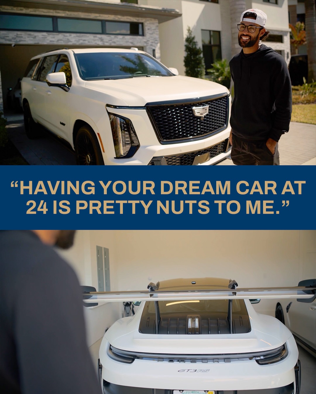 Akshay Bhatia is living the dream at age 24. The 3-time winner shows off his car collection.