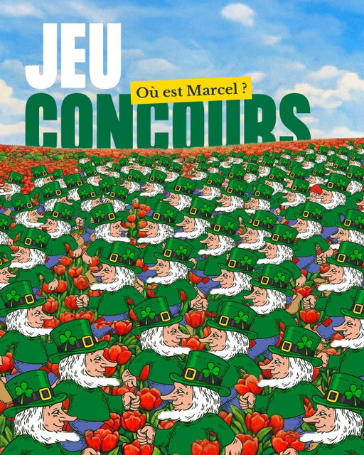 🍀 JEU CONCOURS - SAINT PAT’CHOUFFE 🍀

A l’occasion de la Saint Pat’Chouffe, Chouffe s’associe à @chouffe_france pour que vous retrouviez Marcel au bonnet rouge !

Le principe est simple : des centaines de Marcels ont sorti leur chapeau de Saint Pat’Chouffe. Un seul a gardé son bonnet rouge.

Si tu l’as trouvé… viens le dire en commentaire 👀

🎁 À gagner :
- 1 super lot comprenant : 1 pack tireuse VIP PerfectDraft Pro x La Chouffe et de nombreux accessoires chouffissimes !
- 9 lots d’accessoires de service Chouffe

Pour participer :
- Commente “JE L’AI !”
- Mentionne un(e) ami(e) fan de Chouffe
- Like le post
- Suis @chouffe_france et @perfectdraft_france

👉 Tirage au sort parmi les commentaires.

Fin du jeu le 17 mars 2026.

Jeu réservé aux personnes majeures résidant en France Métropolitaine.

L’abus d’alcool est dangereux pour la santé à consommer avec modération.