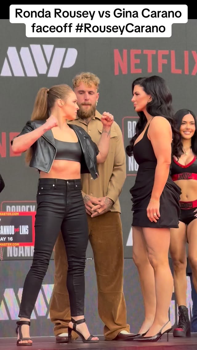 Ronda Rousey vs Gina Carano faceoff #rouseycarano