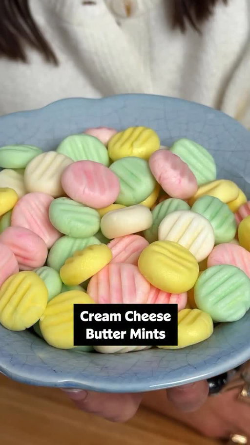 2-ingredient candies? Sign us up! 🙌 Not only do these Cream Cheese Butter Mints melt in your mouth but they’re perfect for Spring. 🌼🧡 Keep reading or get the full recipe details in the @allrecipes bio! ⬇️

Ingredients:
1 (3 ounce) package cream cheese, softened
1 tablespoon butter, softened 
3 cups confectioners’ sugar
2 drops peppermint oil
1 drop any color food coloring paste

Directions:
In a large bowl, combine cream cheese, butter, and confectioner’s sugar. Mix in peppermint oil. Color as desired with food coloring paste, or leave white.

Roll mixture into small balls, and place on waxed paper. Flatten with a fork dipped in confectioners’ sugar. Let dry for about 2 hours on waxed paper, then freeze or refrigerate.

🎥: Nicole @nicolemcmom

#spring #creamcheese #mint #candy