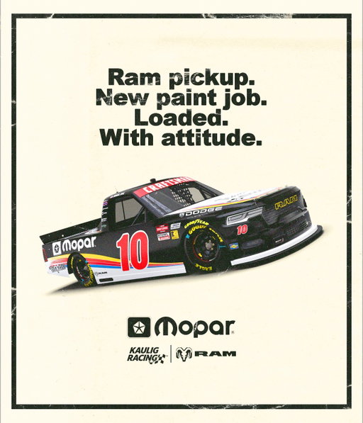 Daniel Dye's No. 10 Mopar Ram 1500 will be throwing back to the late 90s Mopar look at @darlingtonraceway! 🙌
