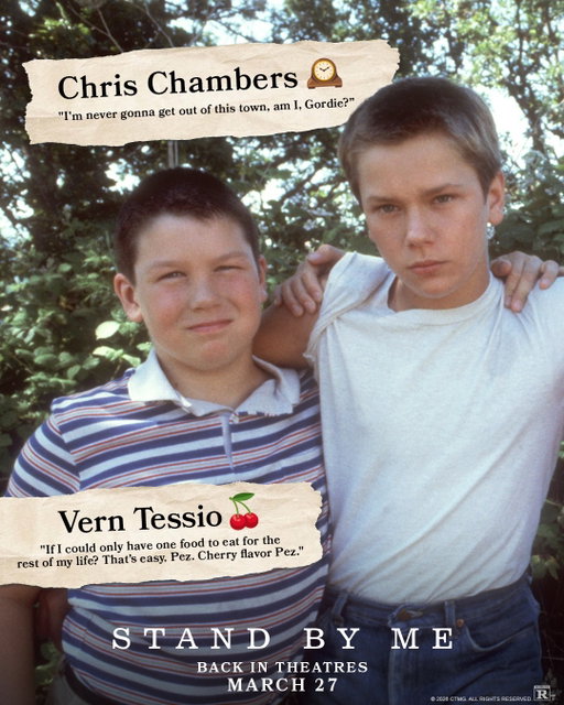 Relieve every moment with Vern, Chris, Gordie, and Teddy.

#StandByMe is back on the big screen for its 40th anniversary. In theatres March 27 for one week only. Get tickets now.