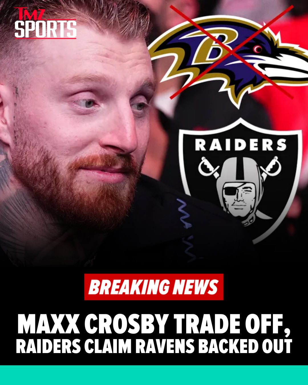 🚨 BREAKING: Shocking news out of the NFL -- the Maxx Crosby trade is off -- and the Las Vegas Raiders are putting the blame on the Baltimore Ravens.