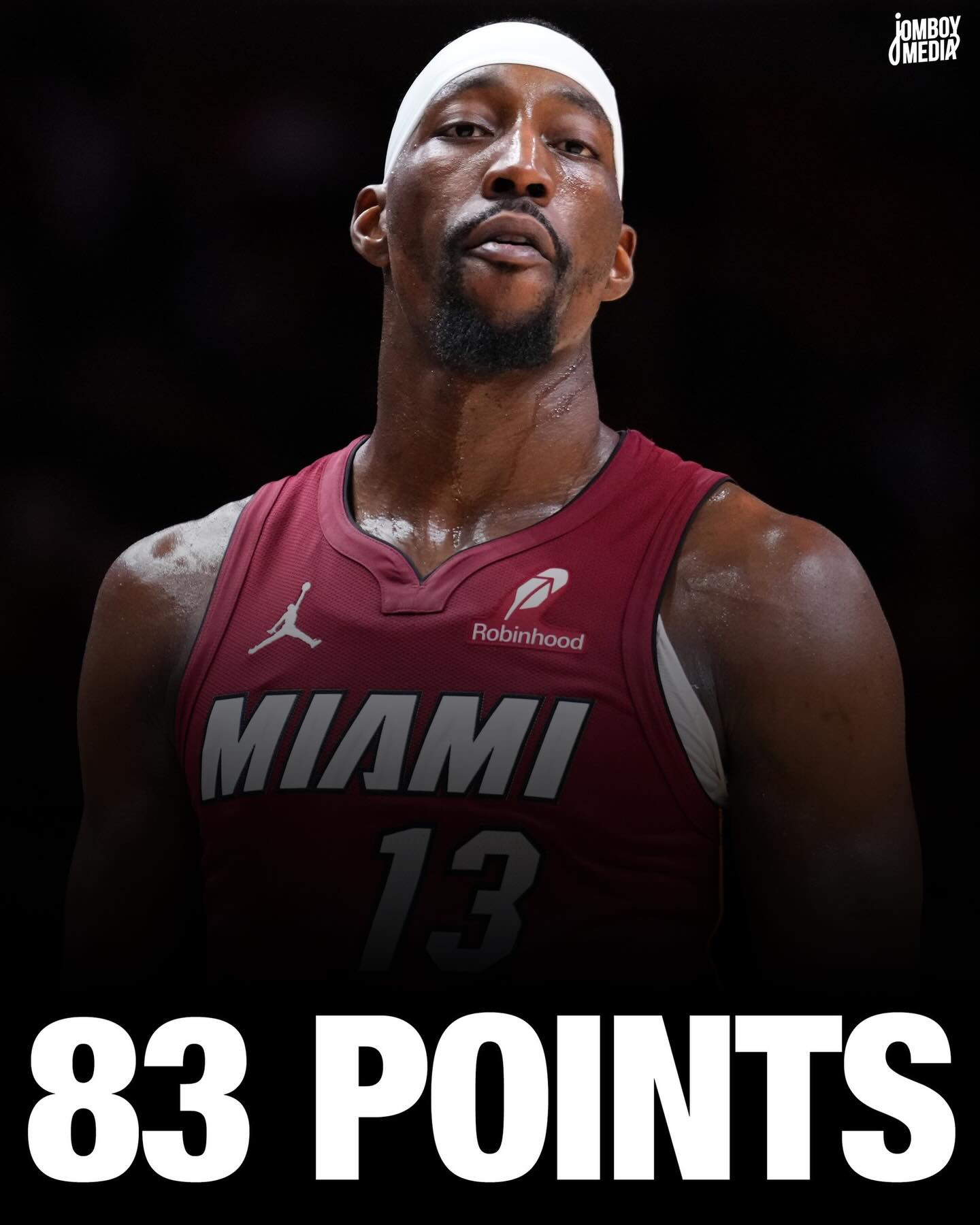 Miami Heat center Bam Adebayo scored 83 points in the team’s 150-129 win over the Wizards tonight. Only Wilt Chamberlain has scored more in an NBA game when he dropped 100 in 1962. Adebayo also set an NBA record with 43 free throw attempts in this game