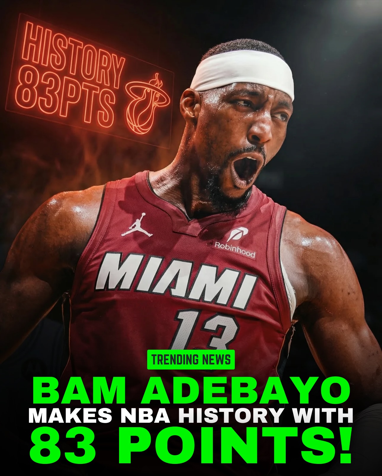 Bam Adebayo makes HISTORY with 83 Points in a game! The most by any player since Wilt Chamberlain scored 100 in the ice age.. soooo #ONLYinDADE